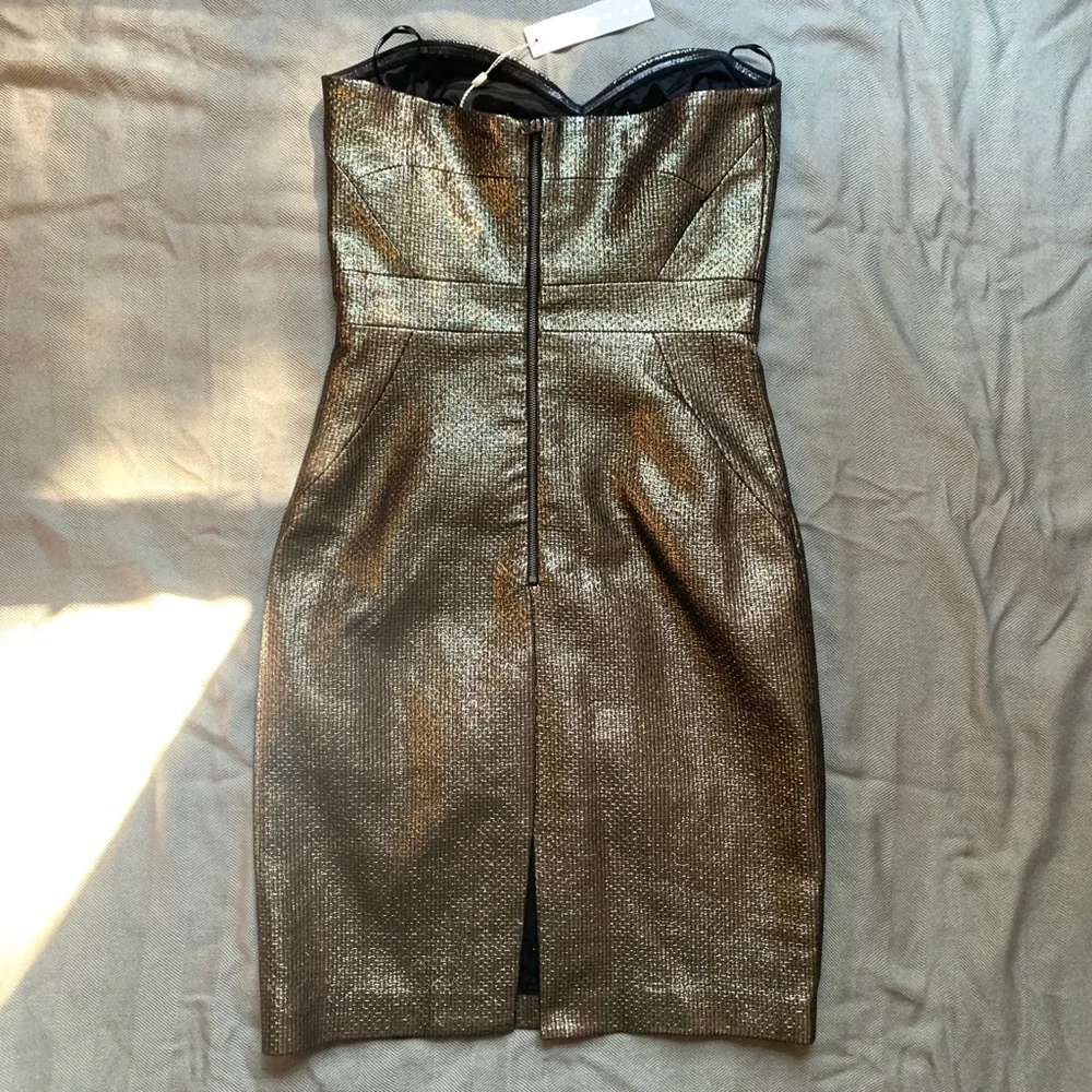 SOLD Trina Turk Volare Metallic Strapless Cocktail Dress w/ Sweetheart Neckline - Picture 10 of 16